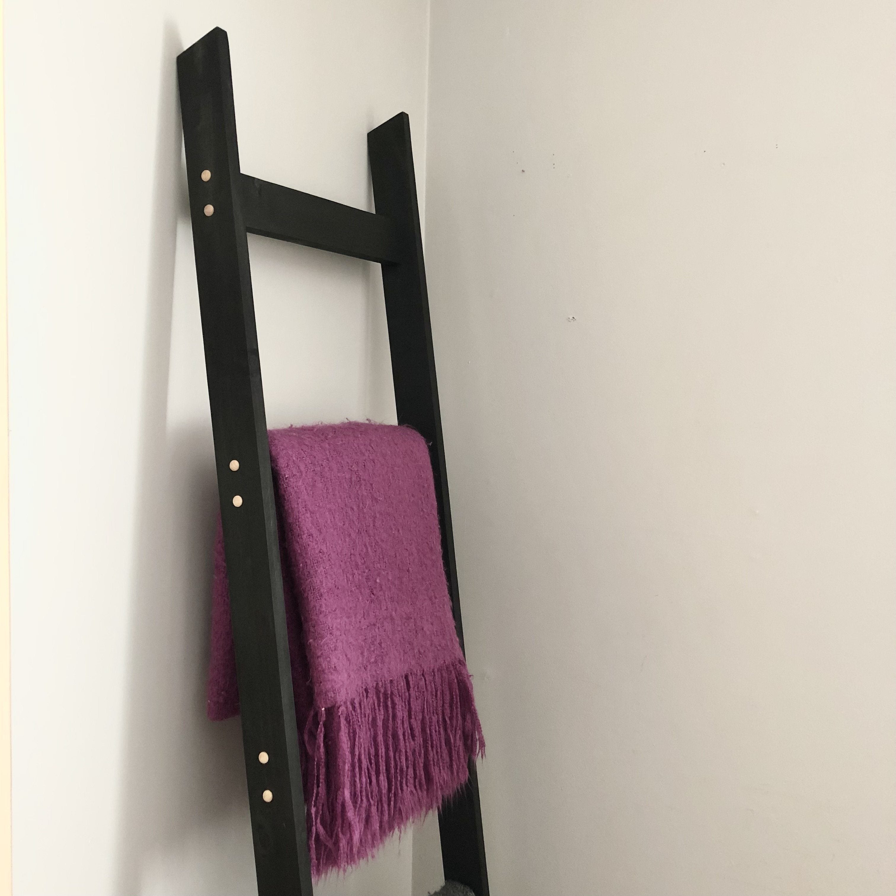6ft Blanket Ladder in BLACK Stain Project Pine Designs Natural (Shown) 