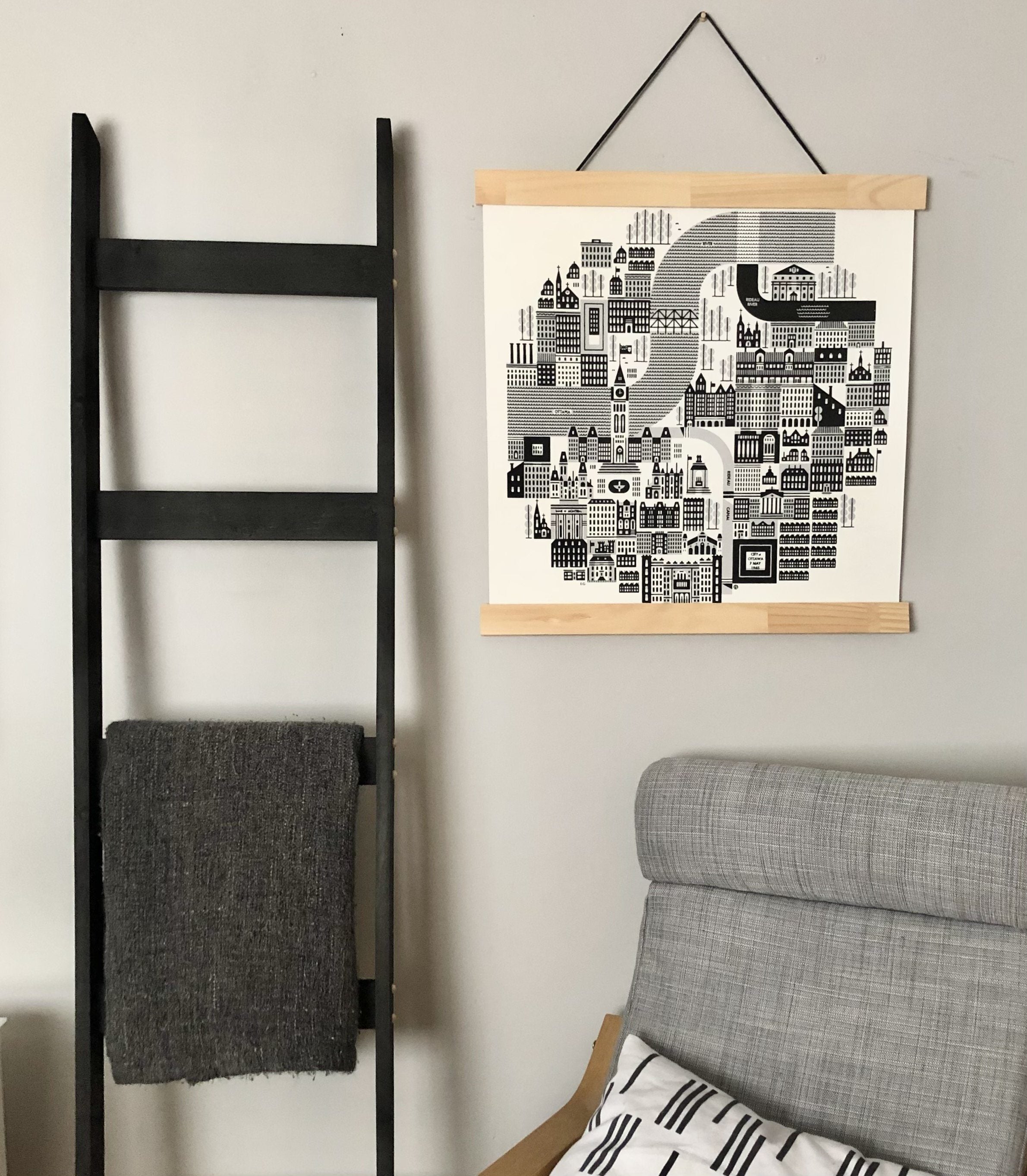 6ft Blanket Ladder in BLACK Stain Project Pine Designs 