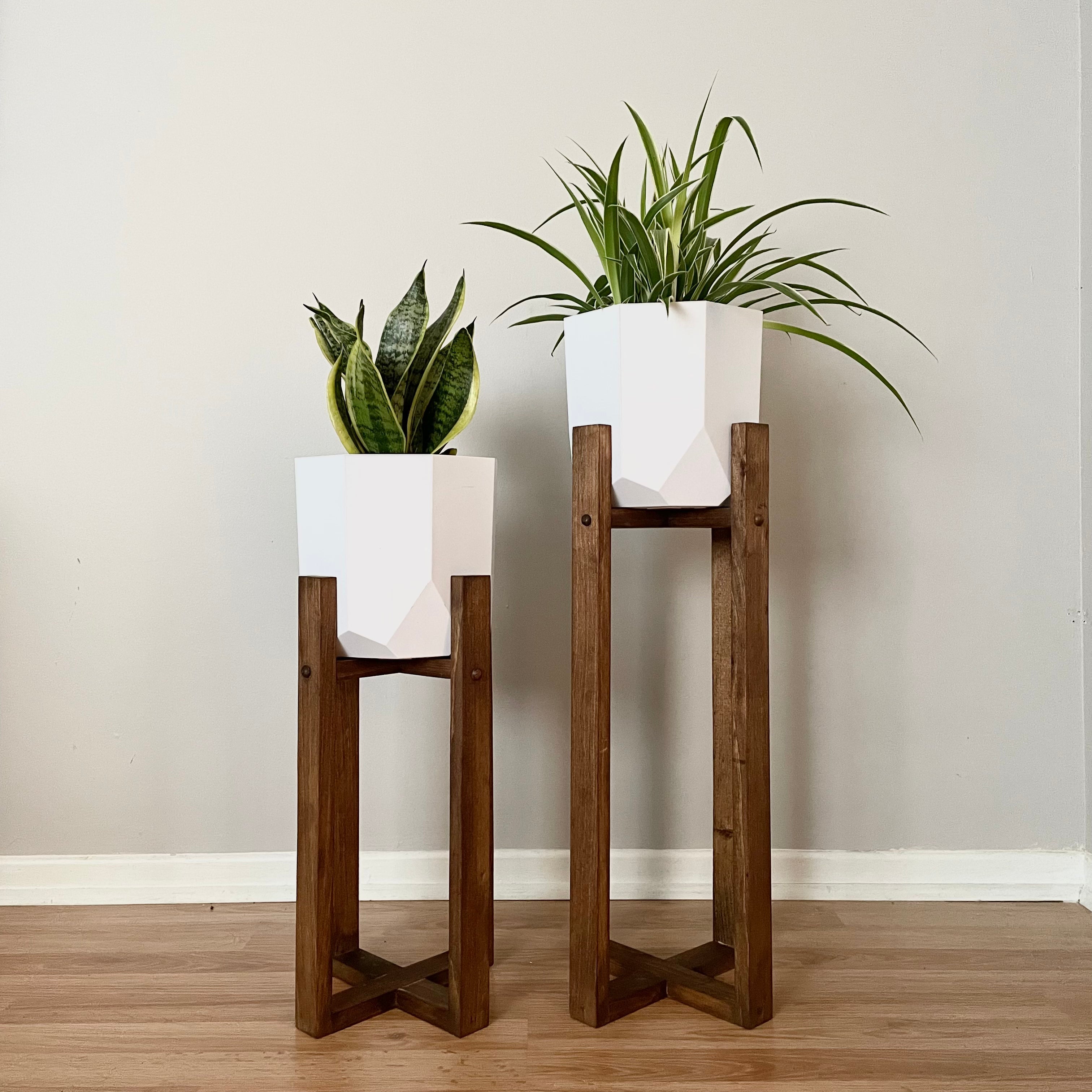 rustic plant stands indoor MIX & MATCH: Rustic Stain Plant Stands – Project Pine Designs