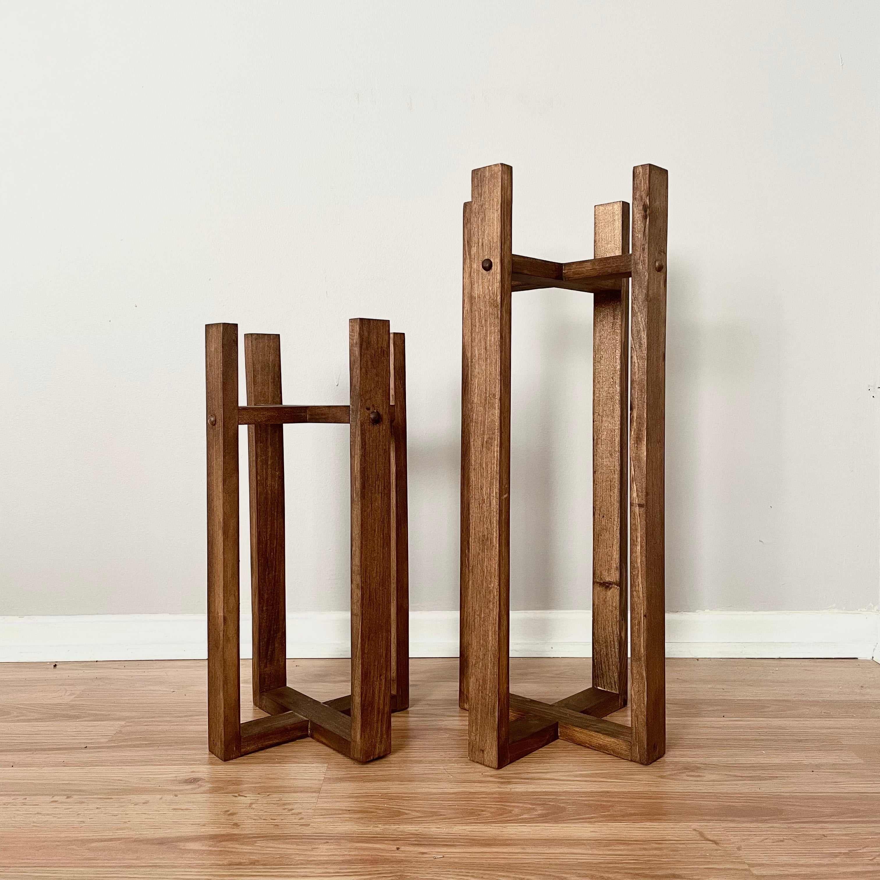 MIX & MATCH: Rustic Stain Plant Stands Project Pine Designs MED + Large Plant Stands ONLY 